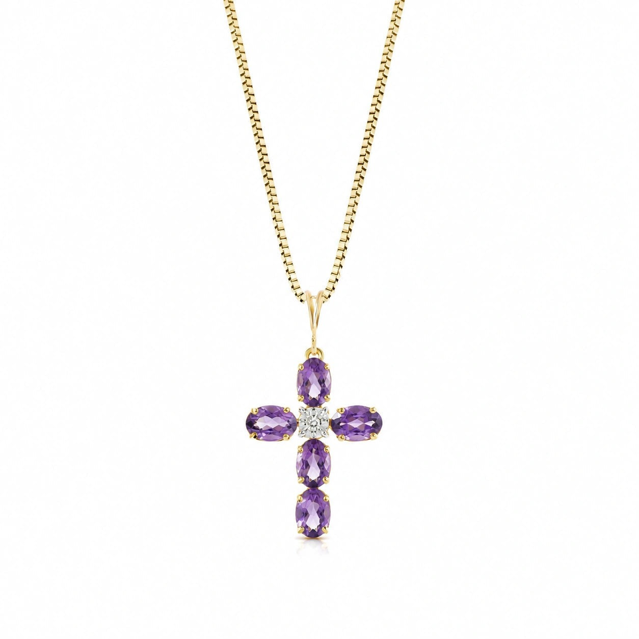 Yellow Gold Grace Necklace Amethyst 10K — Nadia