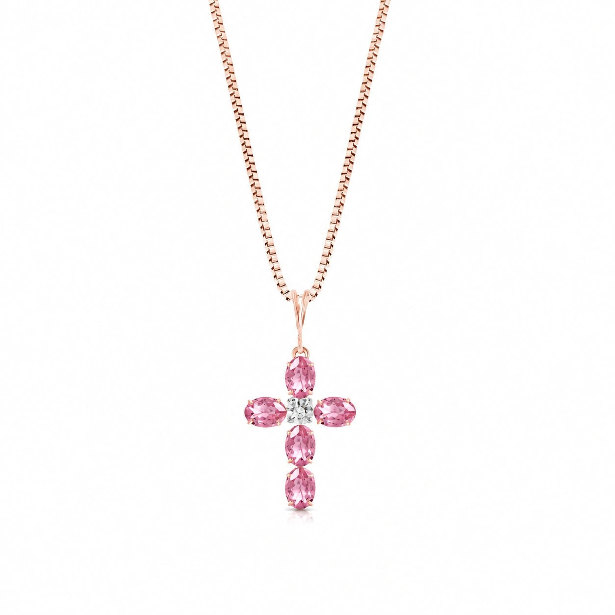 Rose Gold Grace Necklace Pink Topaz 10K — Nadia