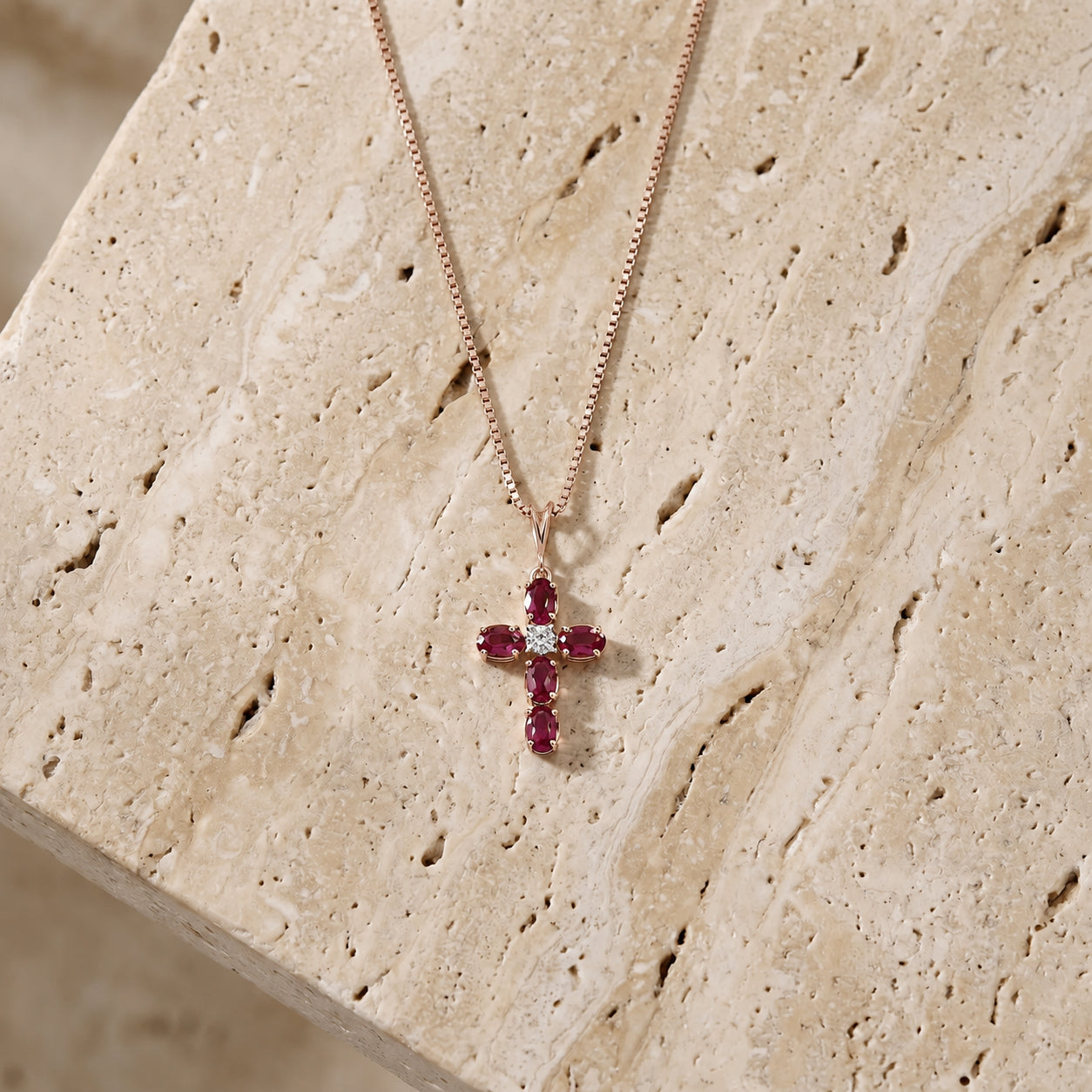 Rose Gold Grace Necklace Pink Topaz 10K — Nadia