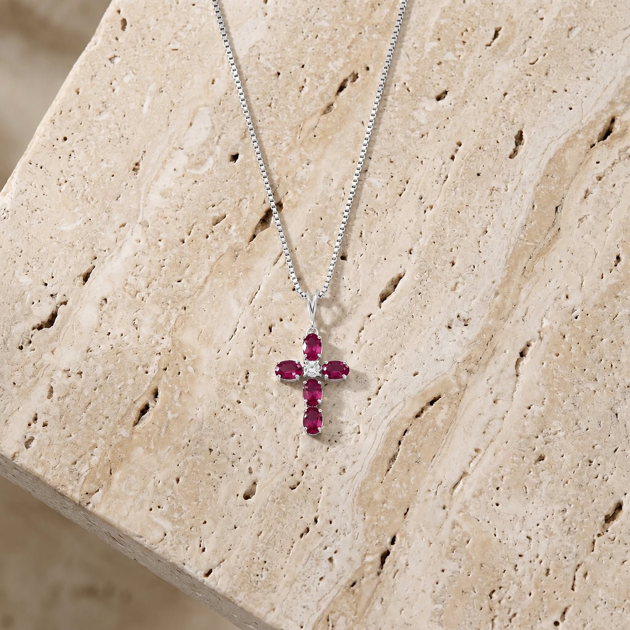 White Gold Grace Necklace Pink Topaz 10K — Nadia