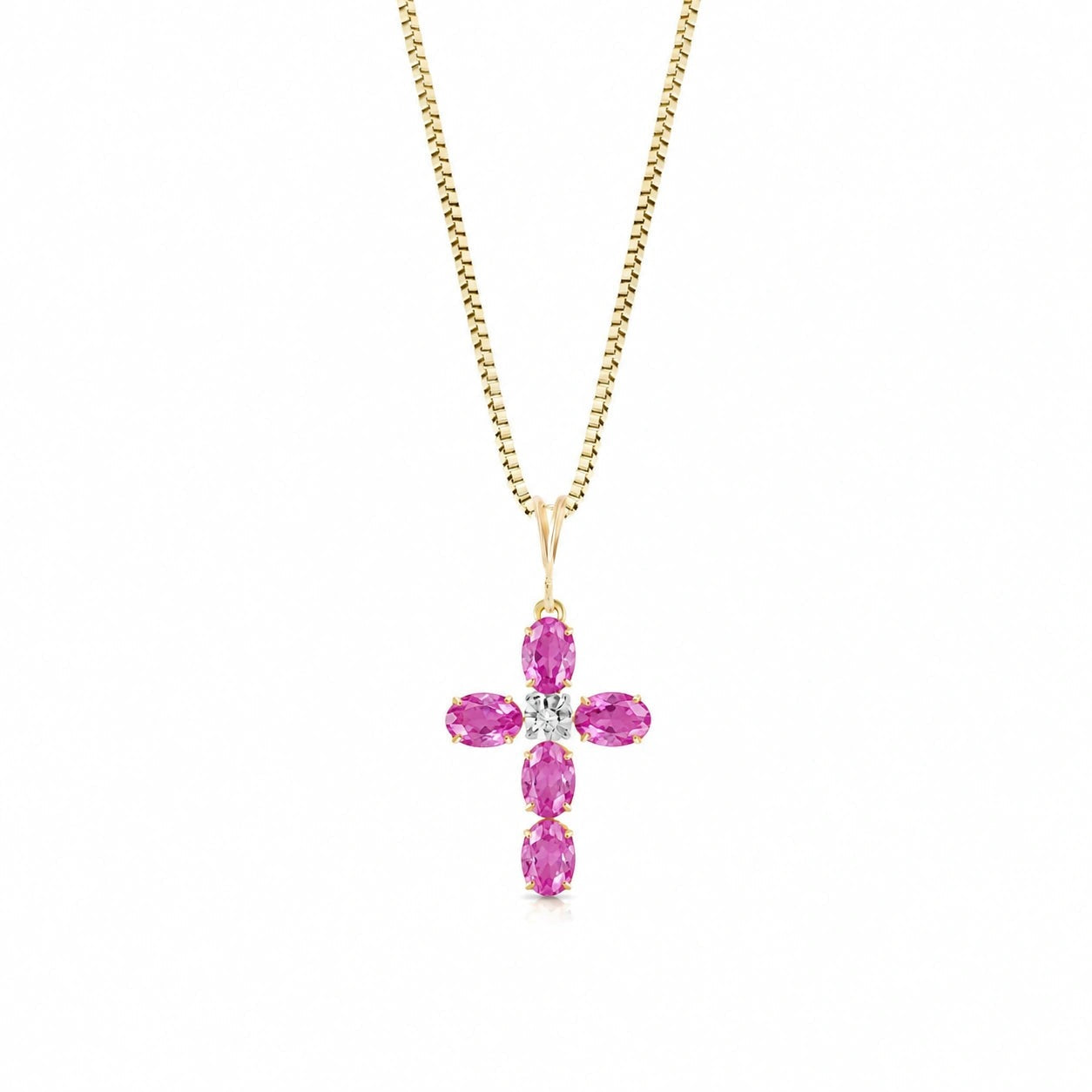Yellow Gold Grace Necklace Pink Topaz 10K — Nadia