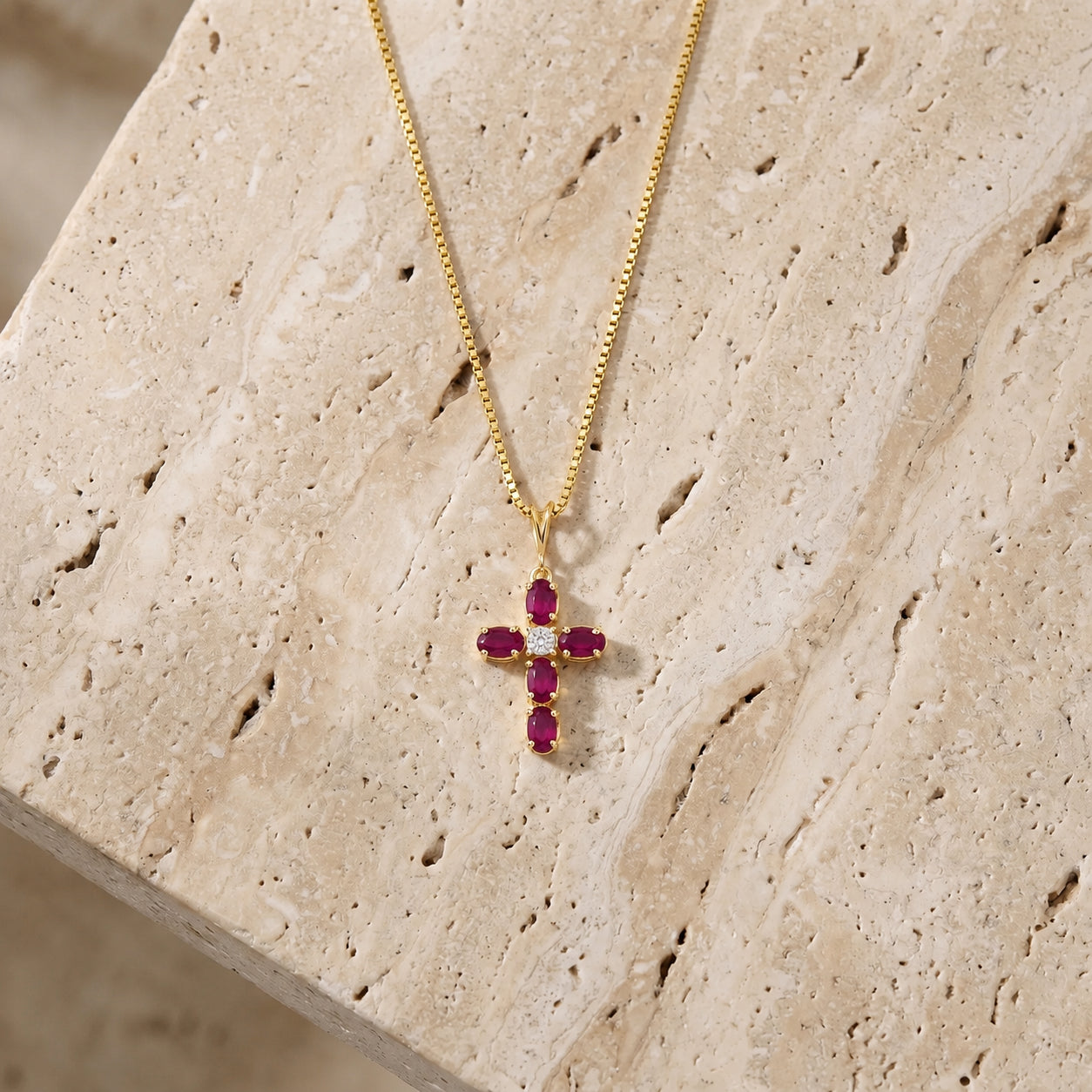 Yellow Gold Grace Necklace Pink Topaz 10K — Nadia