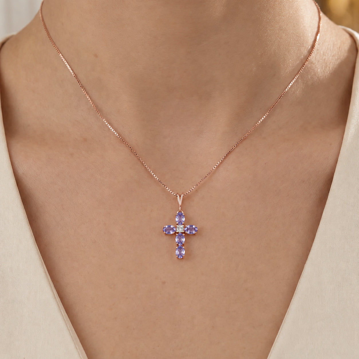 Rose Gold Grace Necklace Citrine 10K — Nadia