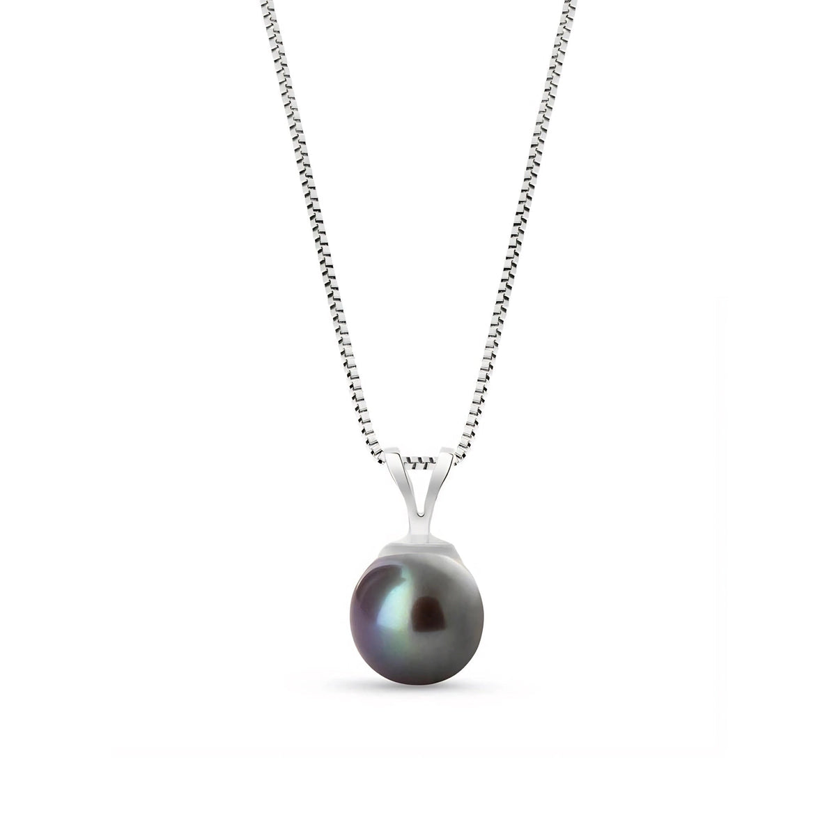 White Gold Aura Necklace Pearl — Cassandra