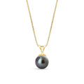 Yellow Gold Aura Necklace Pearl 10K — Cassandra