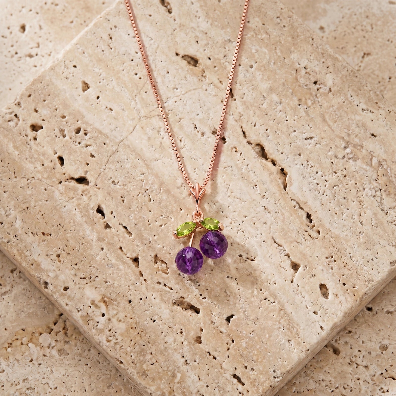 Rose Gold Peridot & Amethyst — Edda