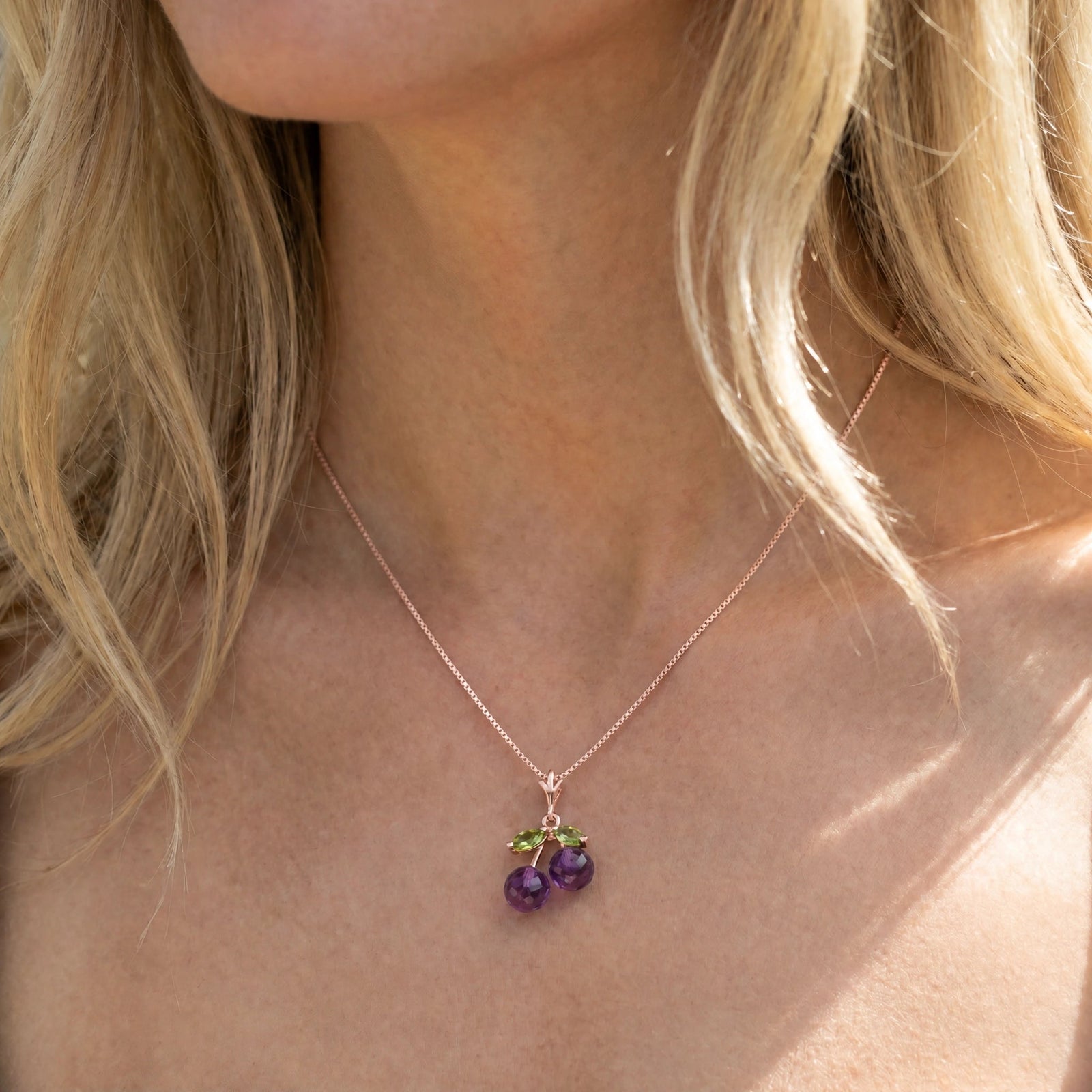 Rose Gold Peridot & Amethyst — Edda