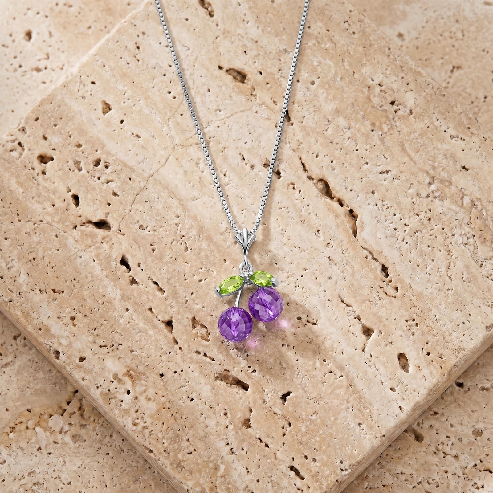 White Gold Peridot & Amethyst — Edda