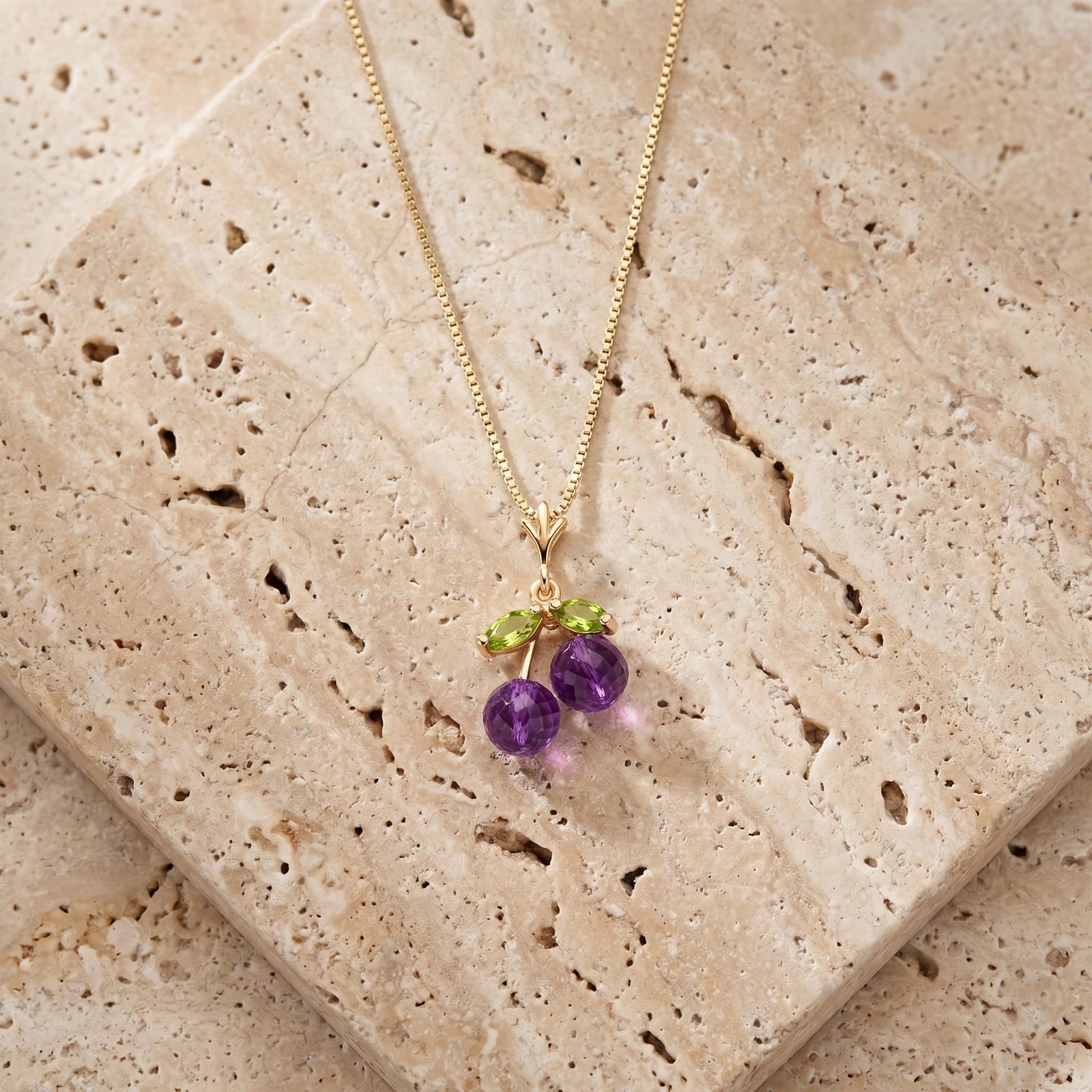 Yellow Gold Peridot & Amethyst — Edda