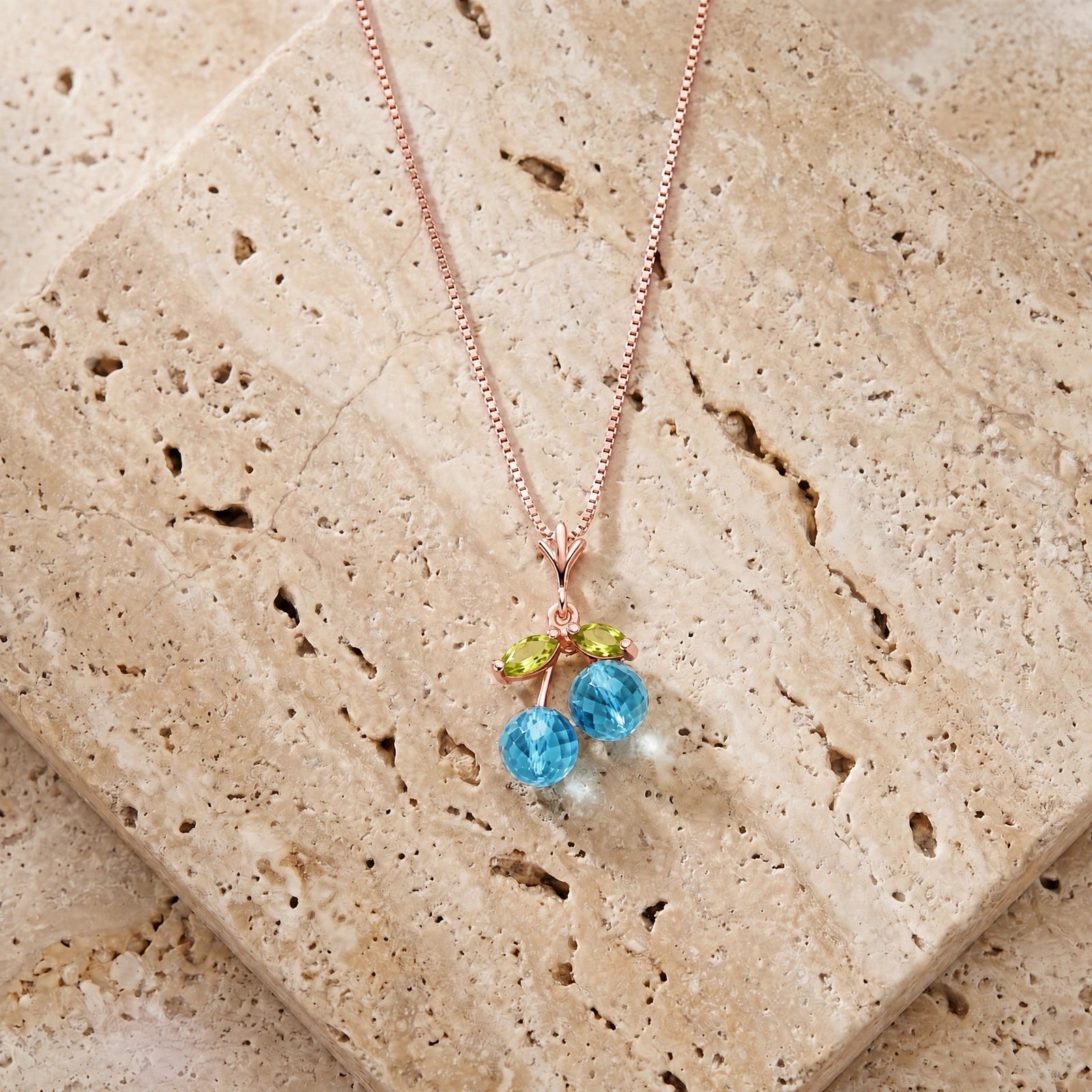 Rose Gold Peridot & Blue Topaz — Edda