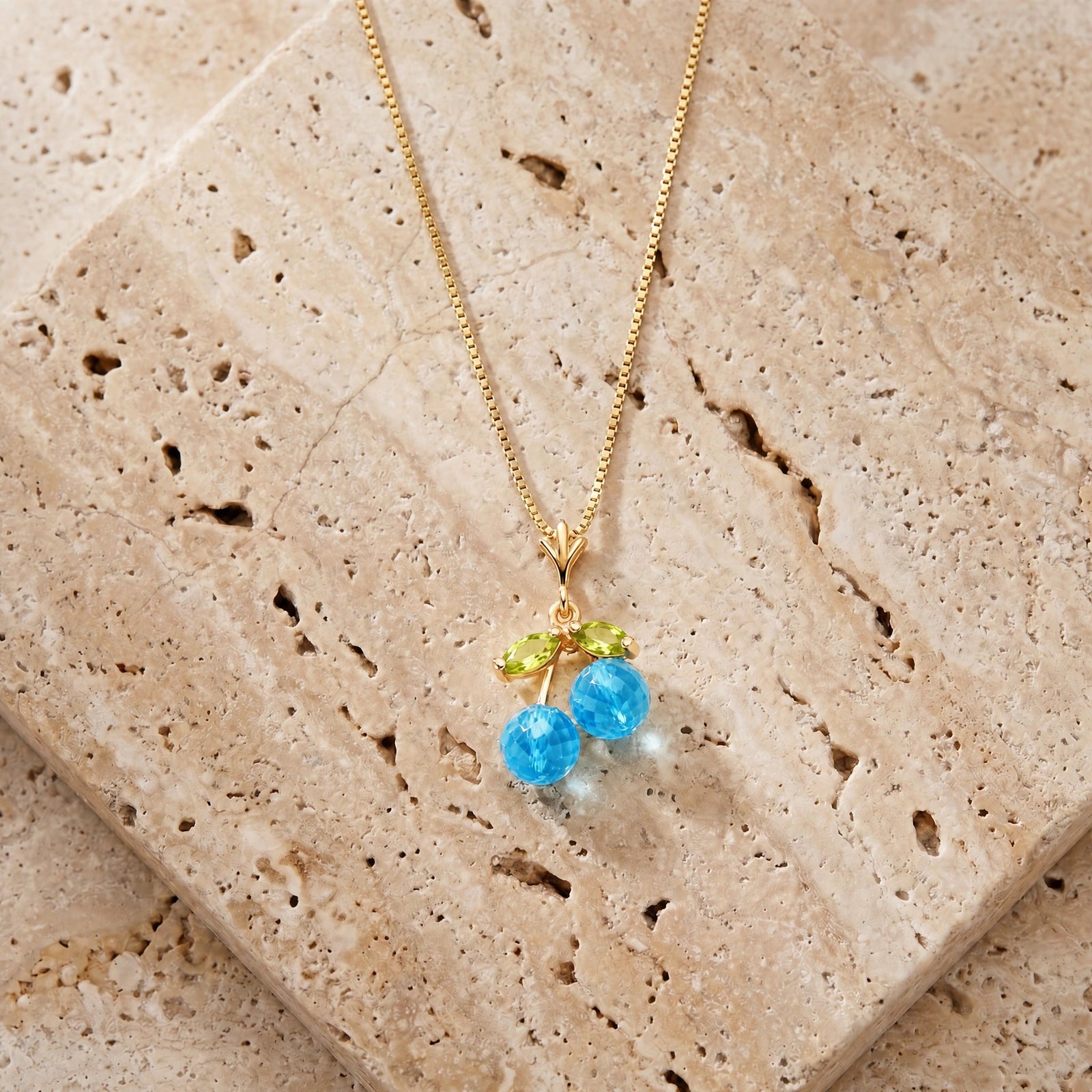 Yellow Gold Peridot & Blue Topaz — Edda