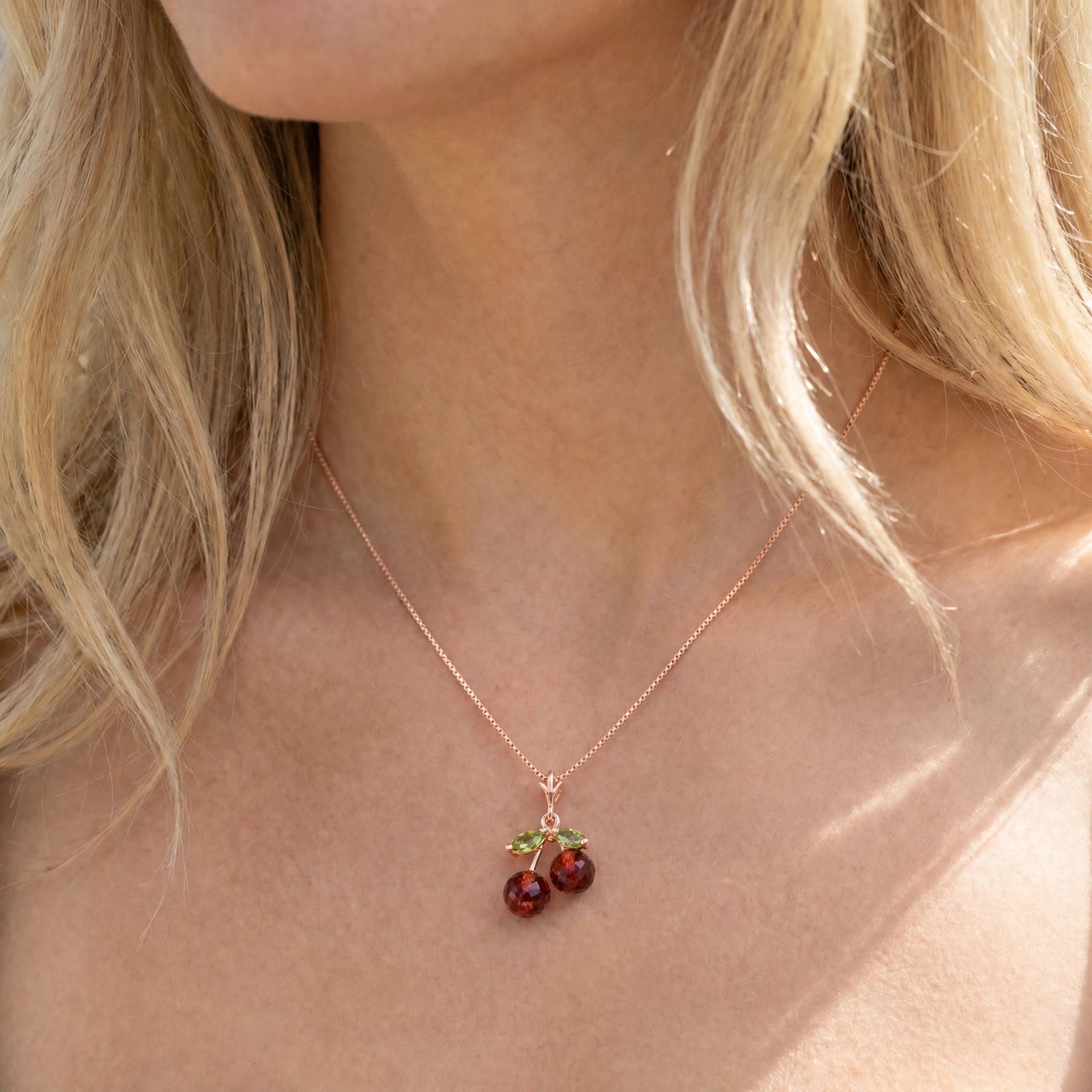 Rose Gold Peridot & Garnet — Edda