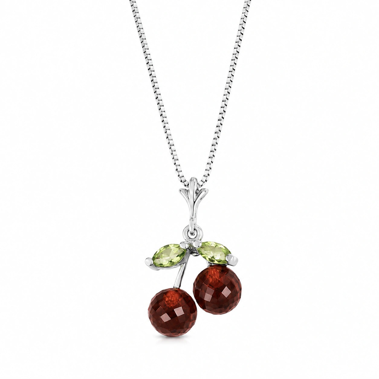 White Gold Peridot & Garnet — Edda