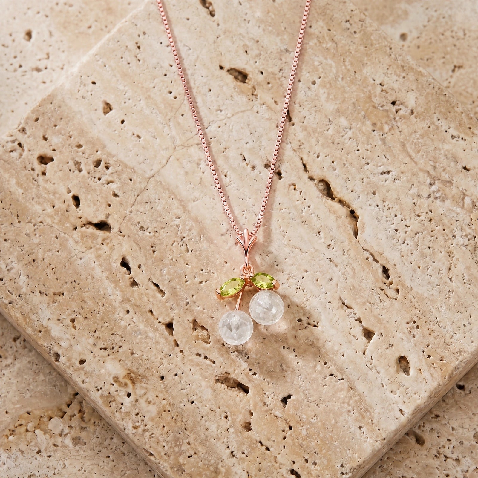 Rose Gold Peridot & White Topaz — Edda