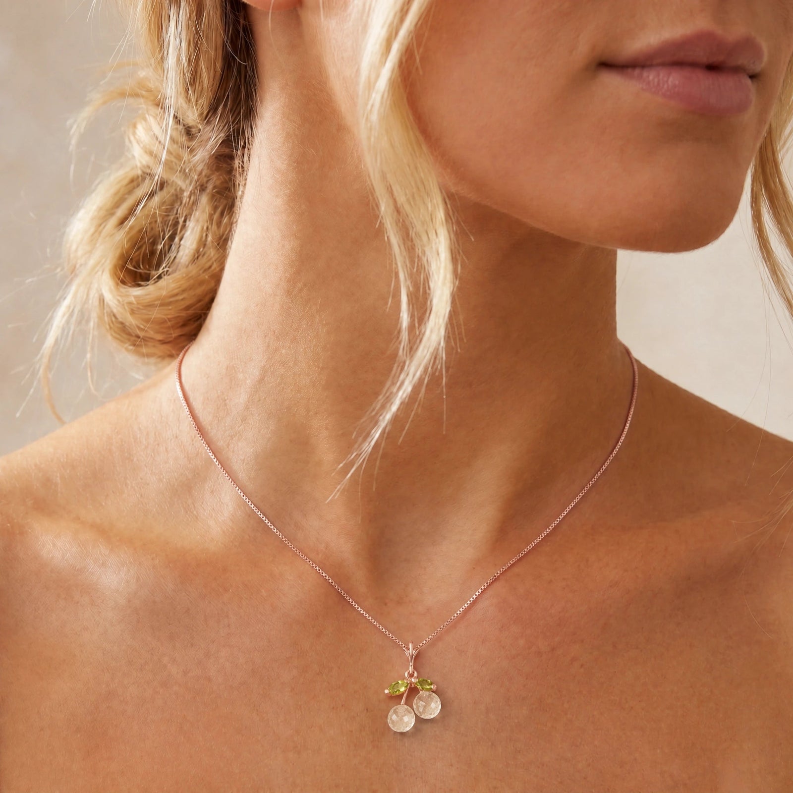 Rose Gold Peridot & White Topaz — Edda