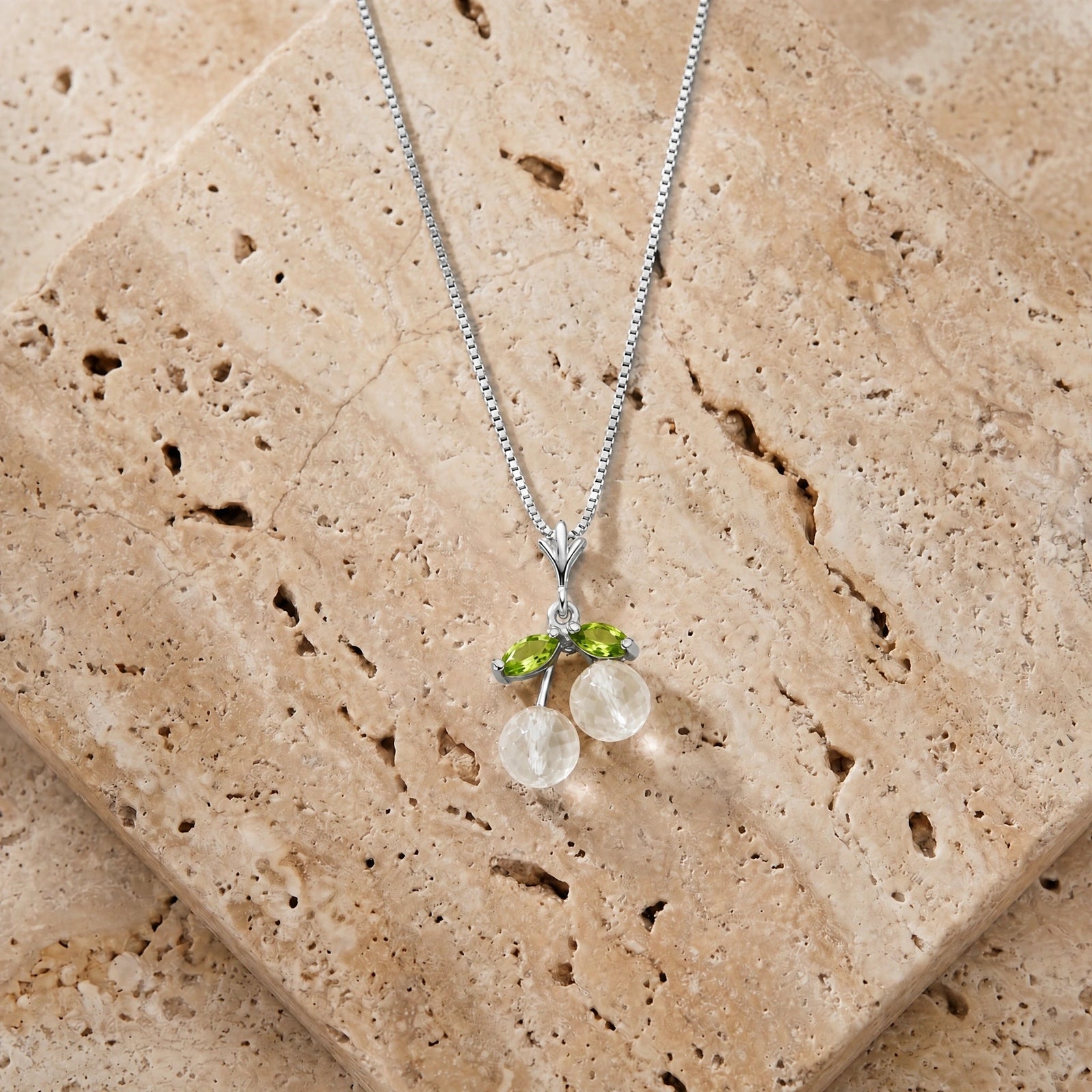 White Gold Peridot & White Topaz — Edda