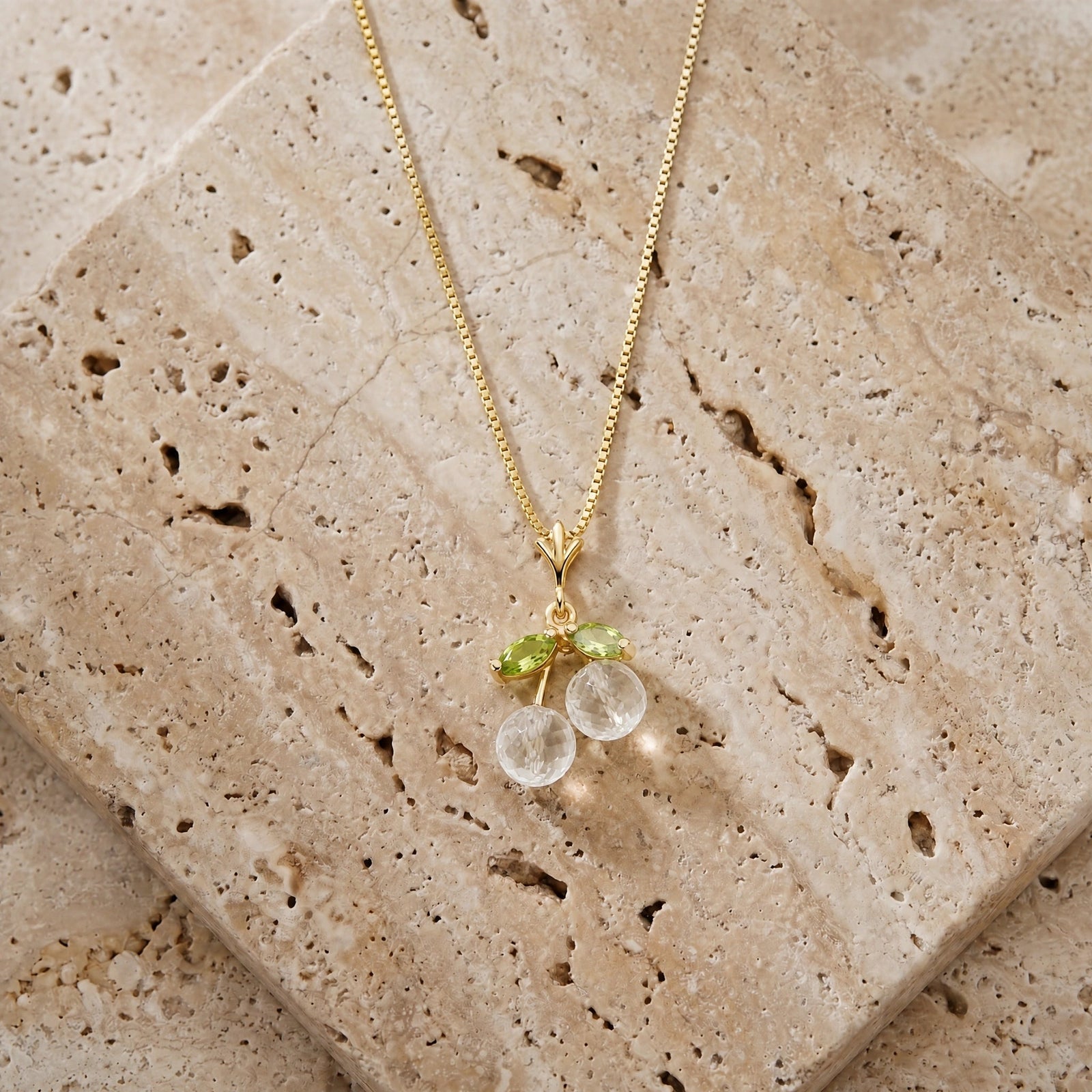 Yellow Gold Peridot & White Topaz — Edda