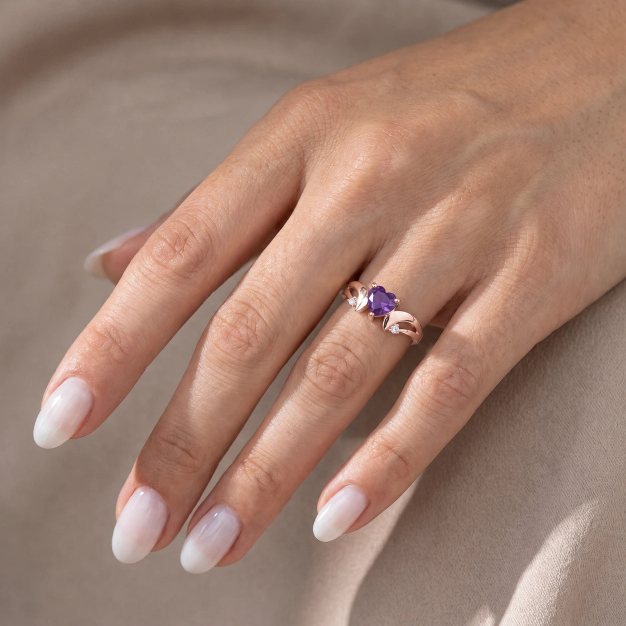 Rose Gold Diamond & Amethyst — Annetta