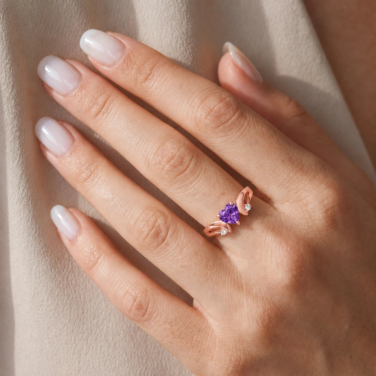 Rose Gold Diamond & Amethyst — Annetta