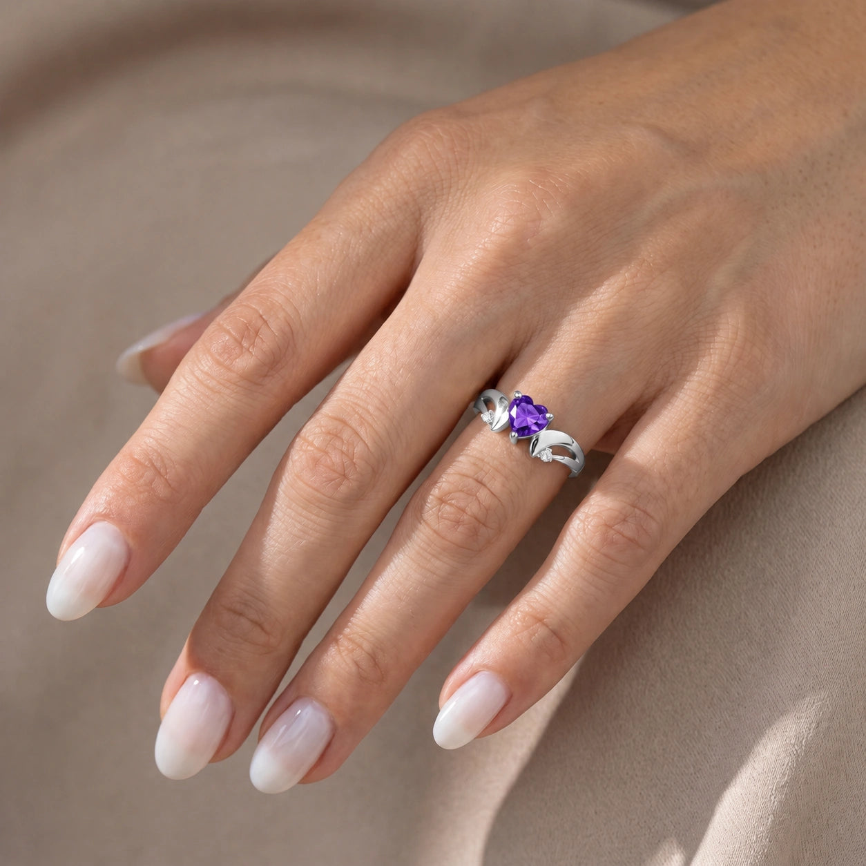 White Gold Diamond & Amethyst — Annetta