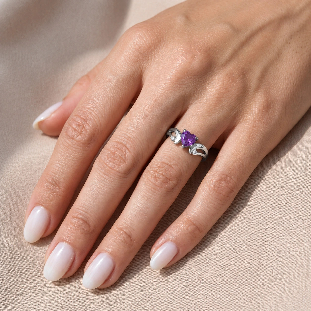 White Gold Diamond & Amethyst — Annetta