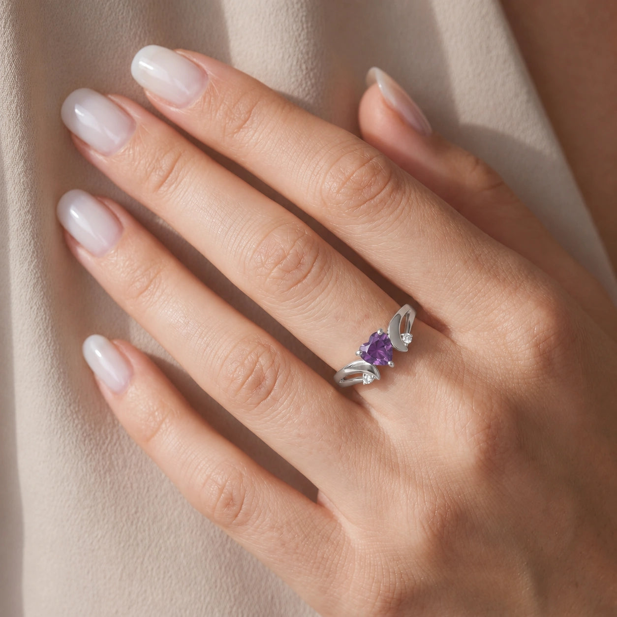 White Gold Diamond & Amethyst — Annetta