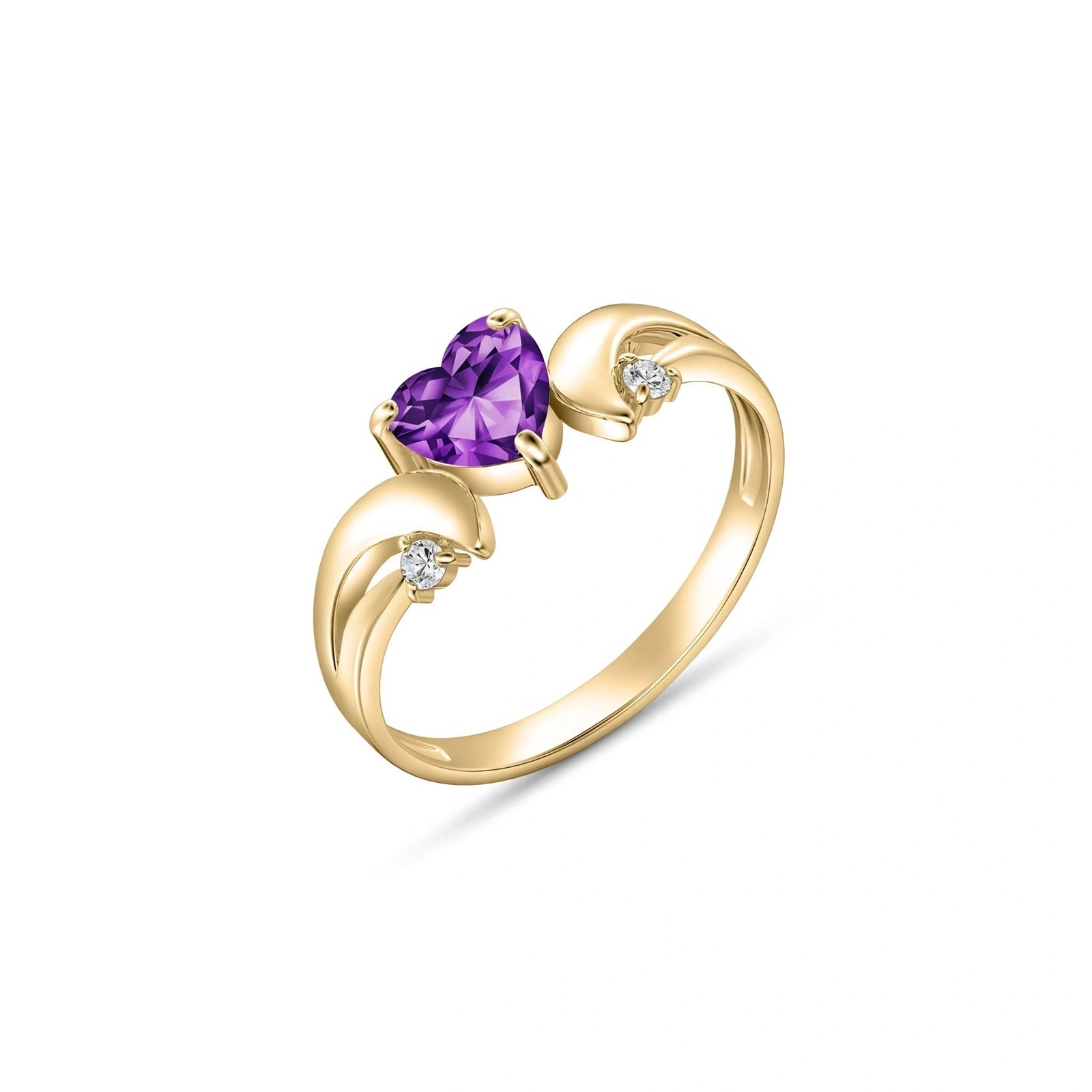 Yellow Gold Diamond & Amethyst — Annetta