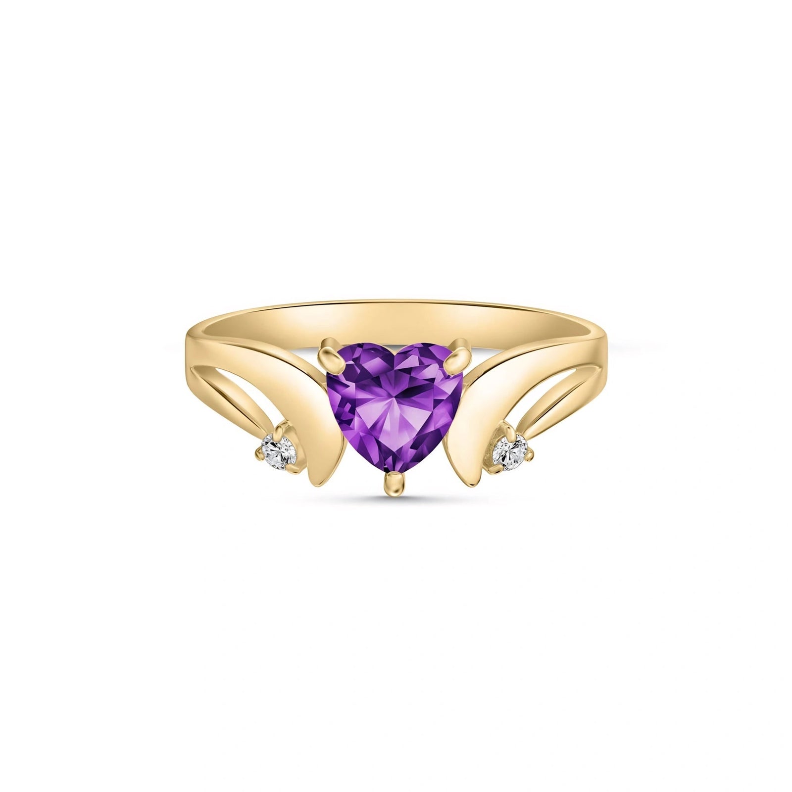 Yellow Gold Diamond & Amethyst — Annetta