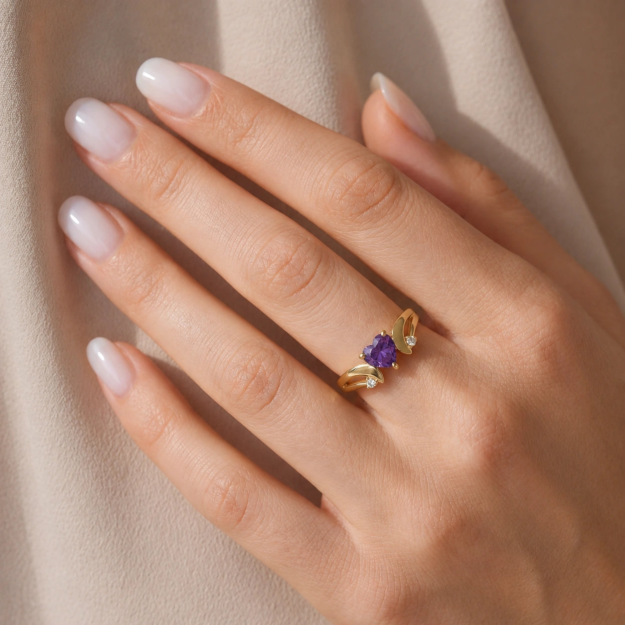 Yellow Gold Diamond & Amethyst — Annetta