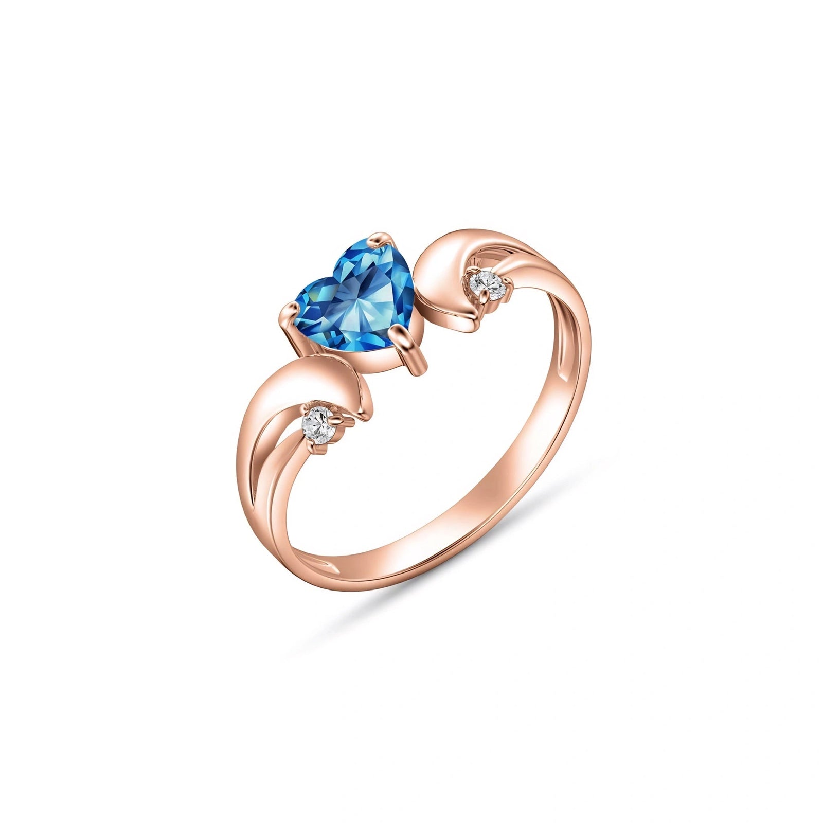 Rose Gold Diamond & Blue Topaz — Annetta