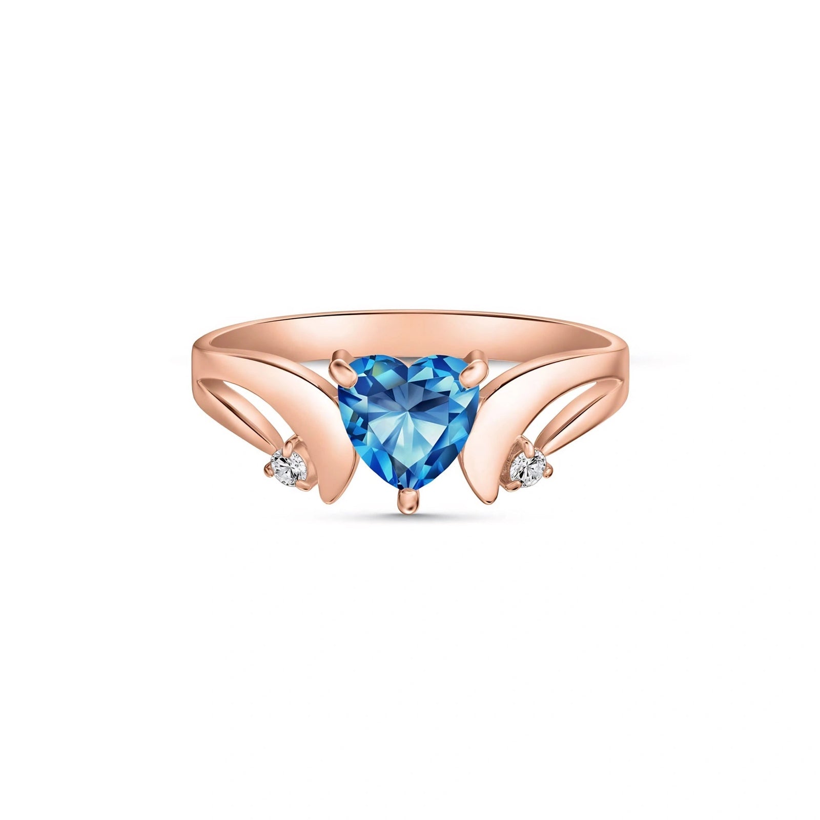 Rose Gold Diamond & Blue Topaz — Annetta