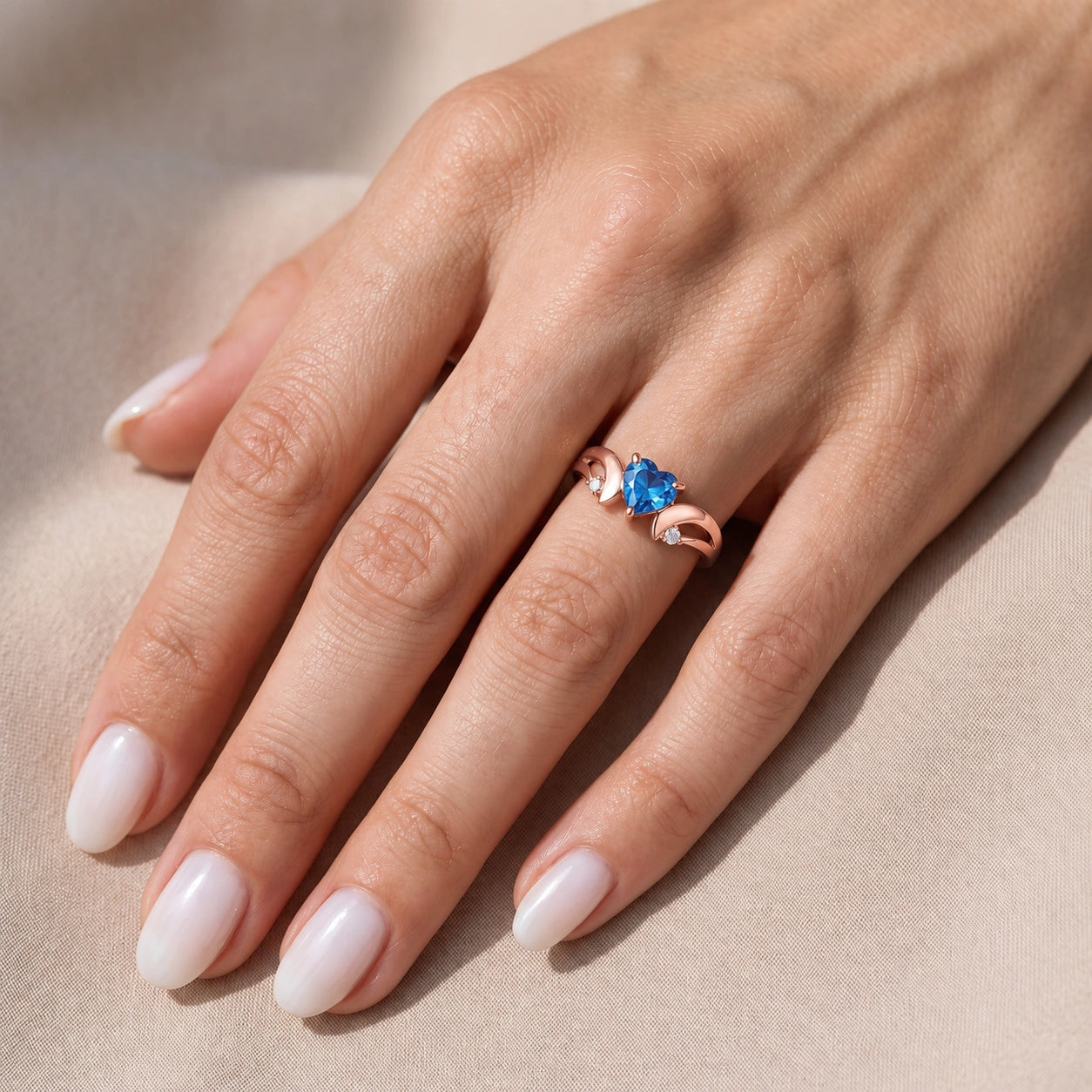 Rose Gold Diamond & Blue Topaz — Annetta