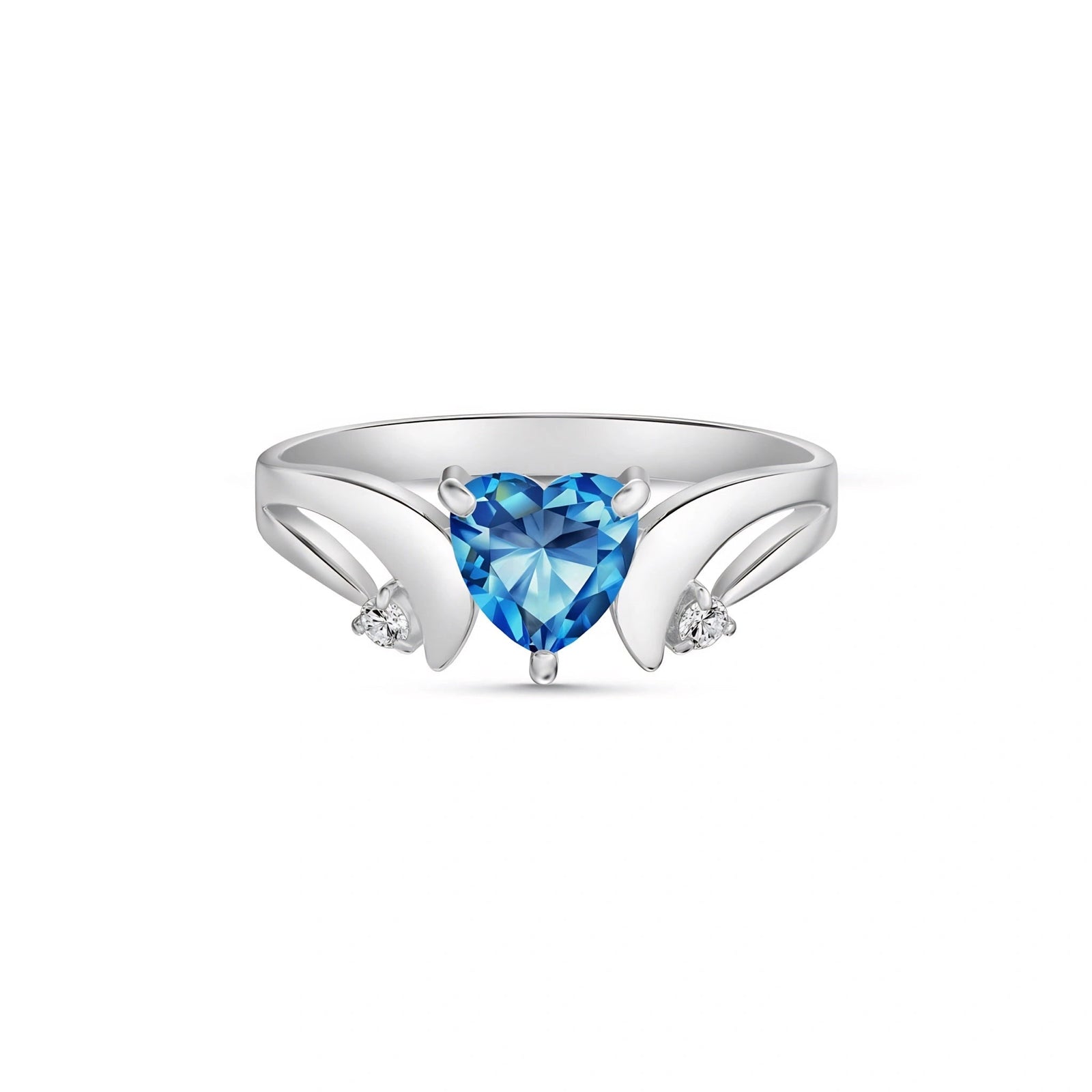 White Gold Diamond & Blue Topaz — Annetta
