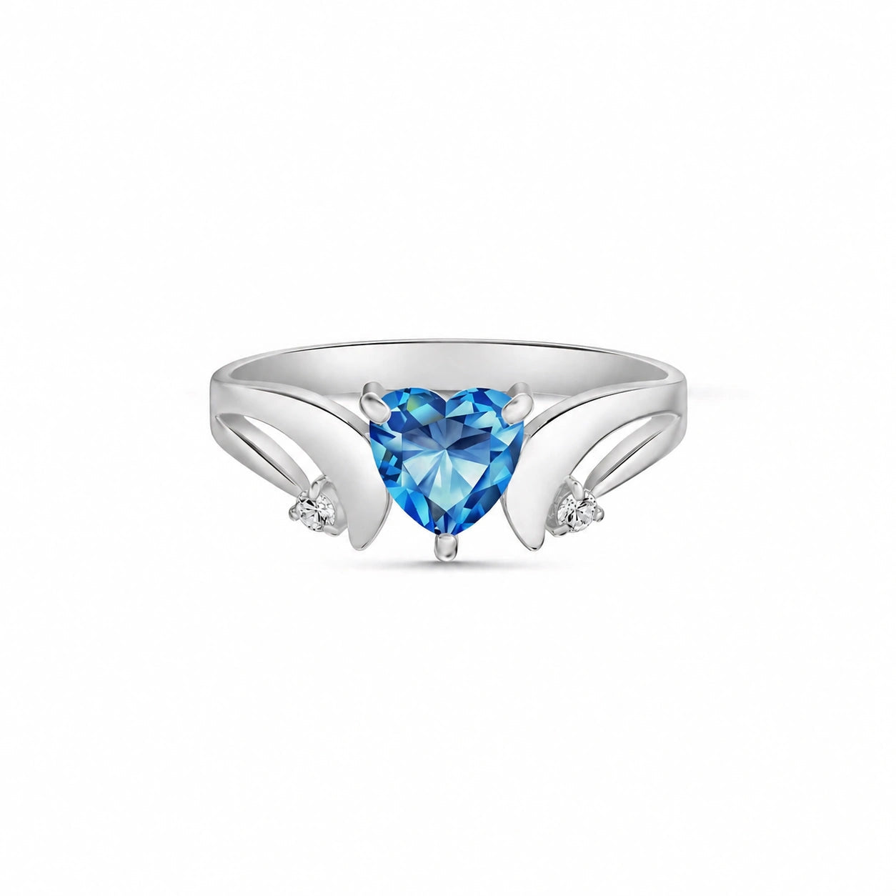 White Gold Diamond & Blue Topaz — Annetta