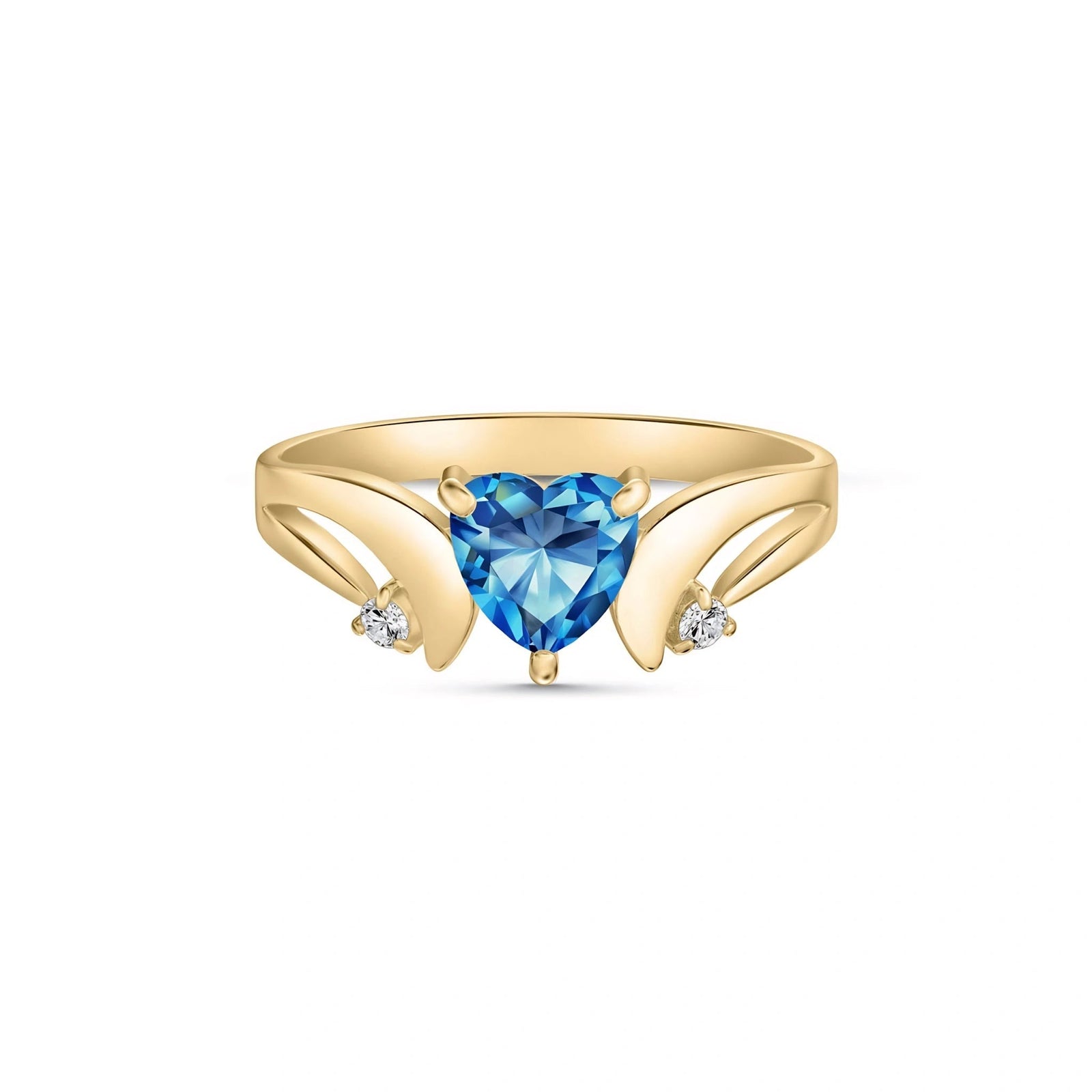 Yellow Gold Diamond & Blue Topaz — Annetta