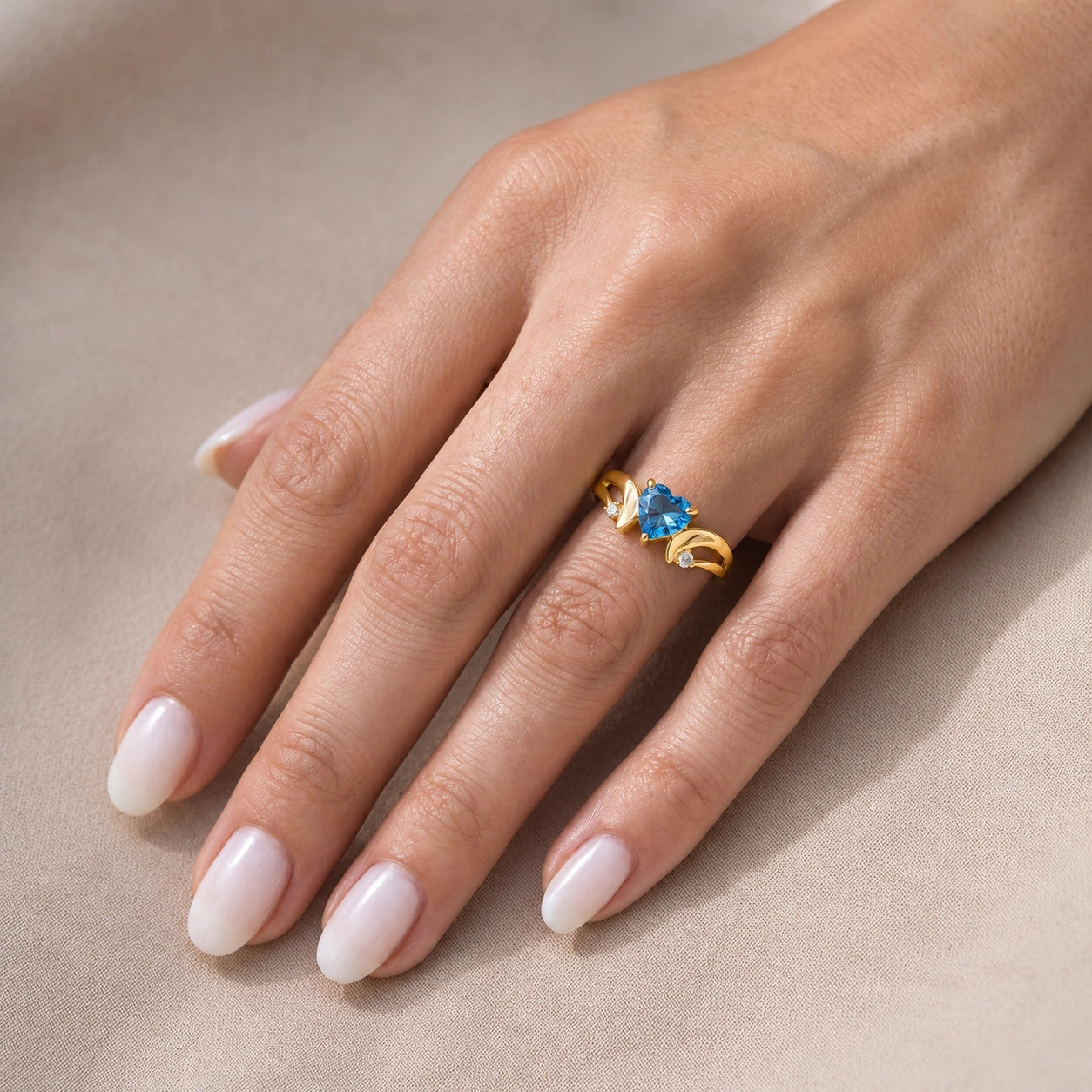 Yellow Gold Diamond & Blue Topaz — Annetta