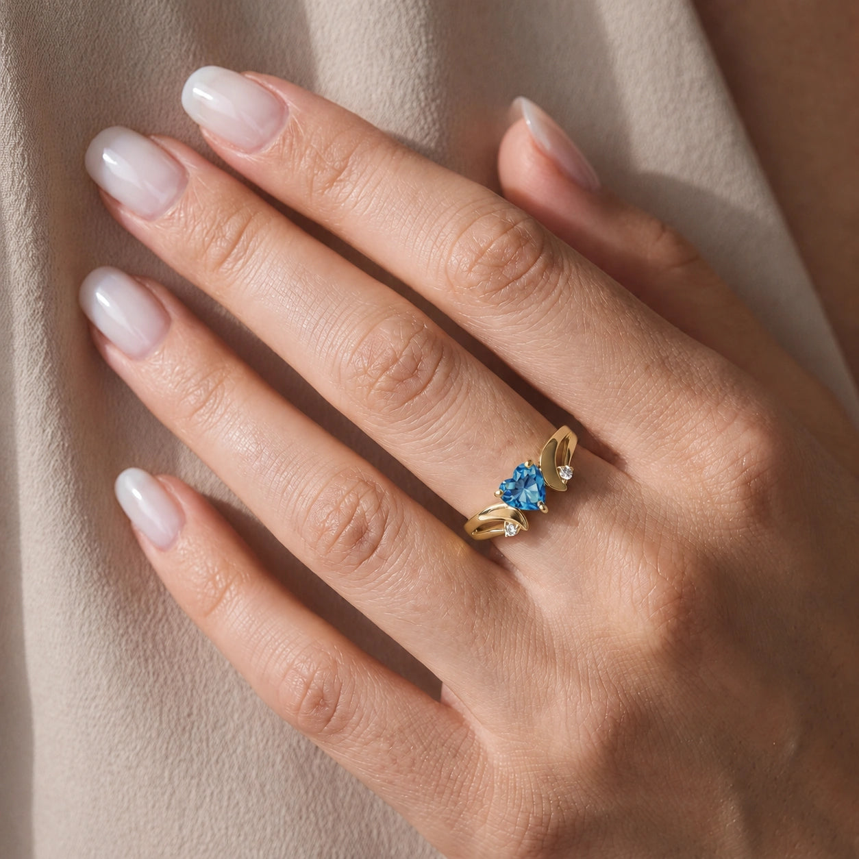 Yellow Gold Diamond & Blue Topaz — Annetta