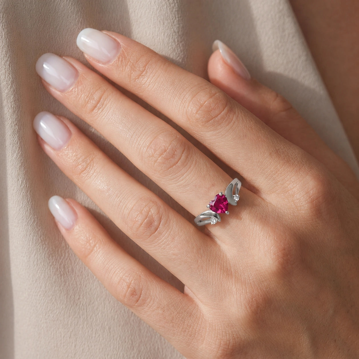 White Gold Diamond & Pink Topaz — Annetta