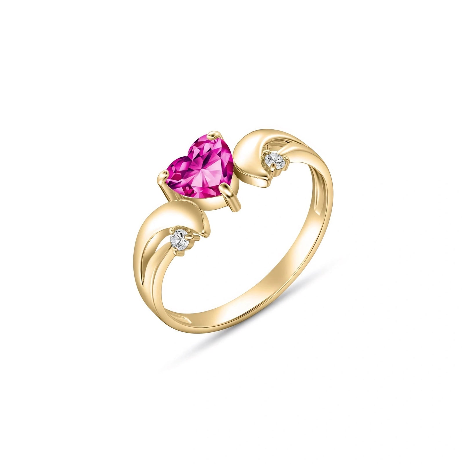 Yellow Gold Diamond & Pink Topaz — Annetta