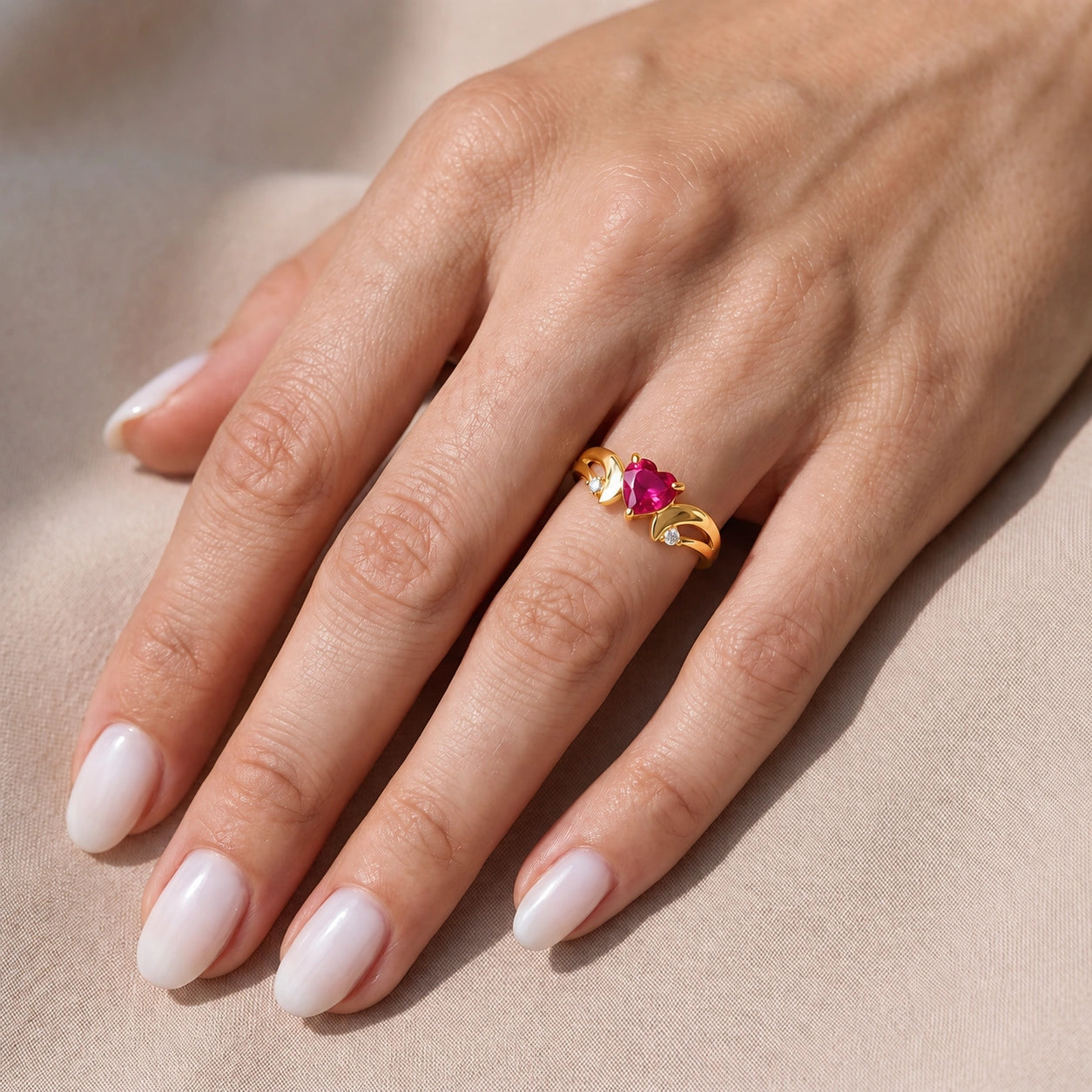 Yellow Gold Diamond & Pink Topaz — Annetta