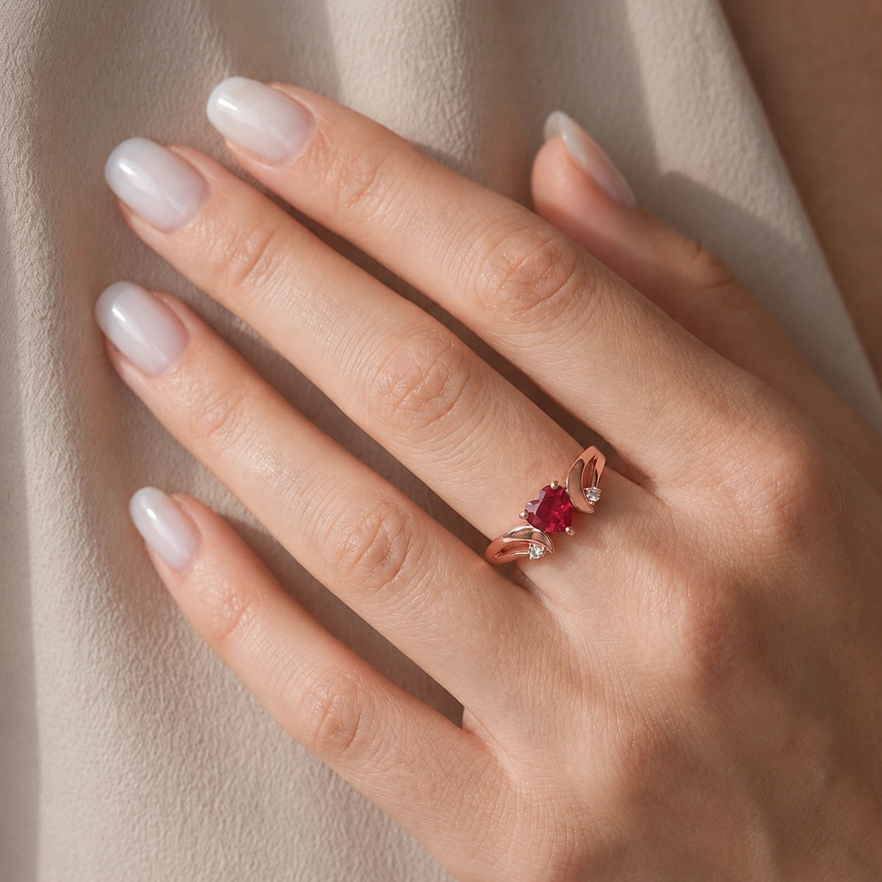 Rose Gold Garnet & Diamond — Annetta