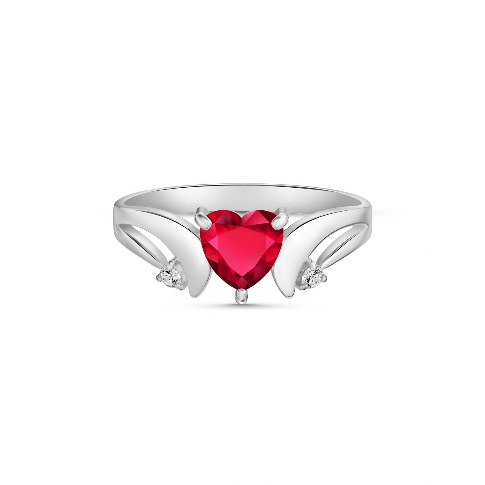 White Gold Garnet & Diamond — Annetta