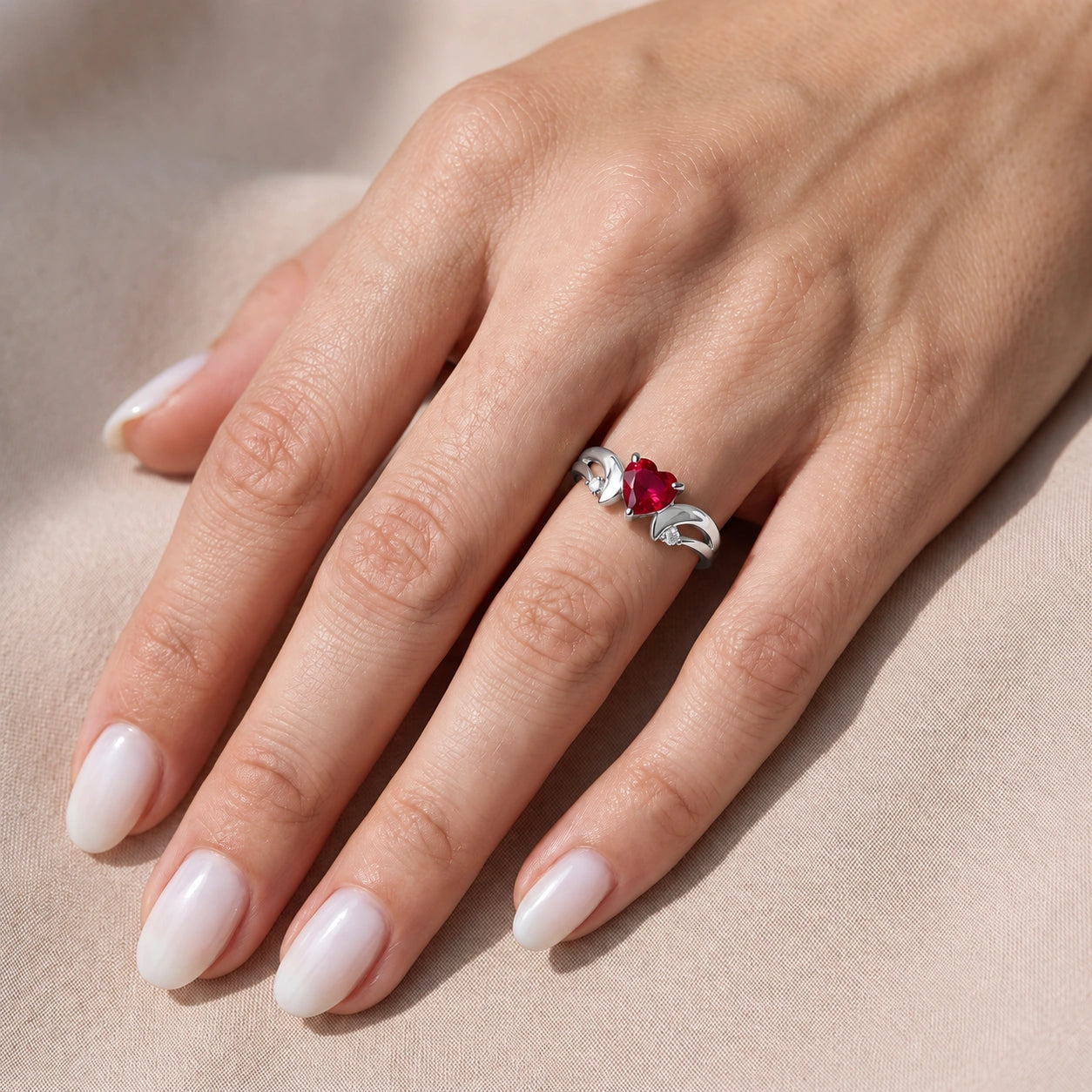 White Gold Garnet & Diamond — Annetta