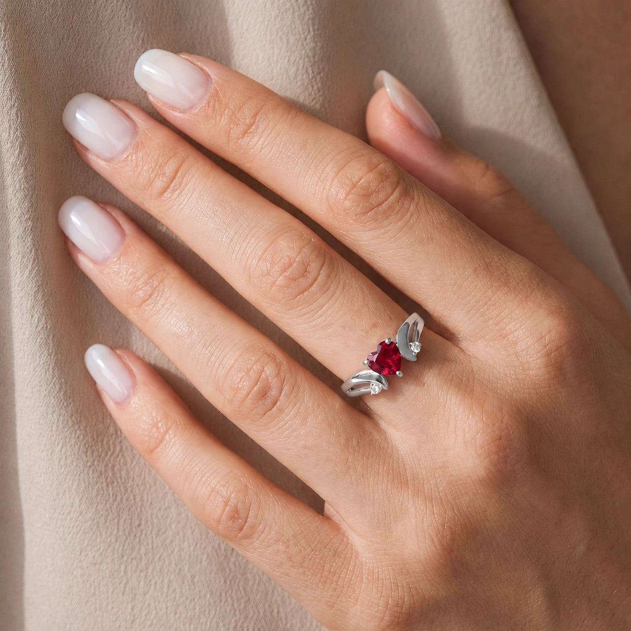 White Gold Garnet & Diamond — Annetta