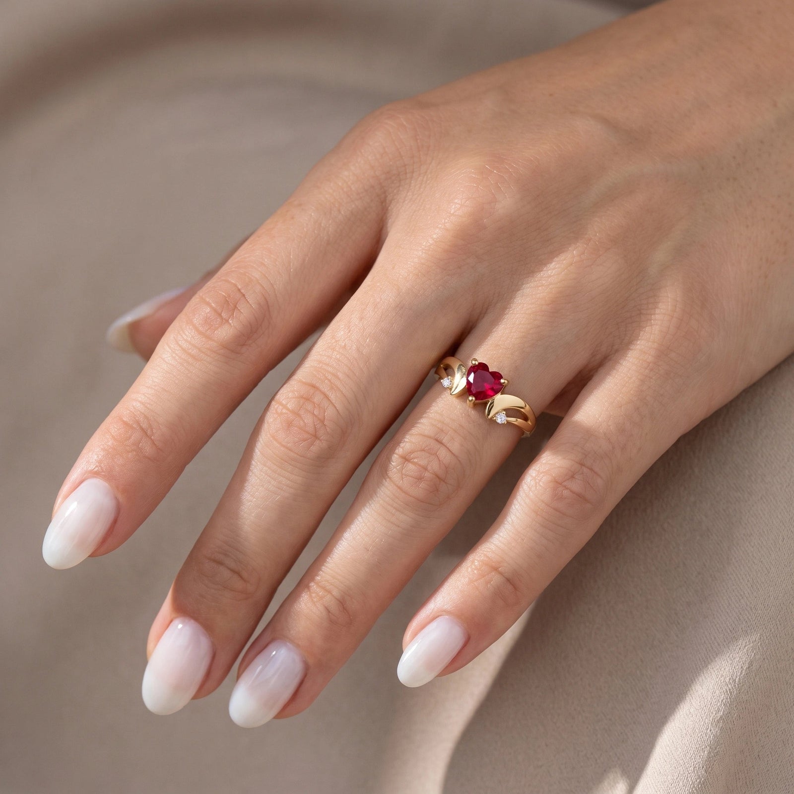 Yellow Gold Garnet & Diamond — Annetta