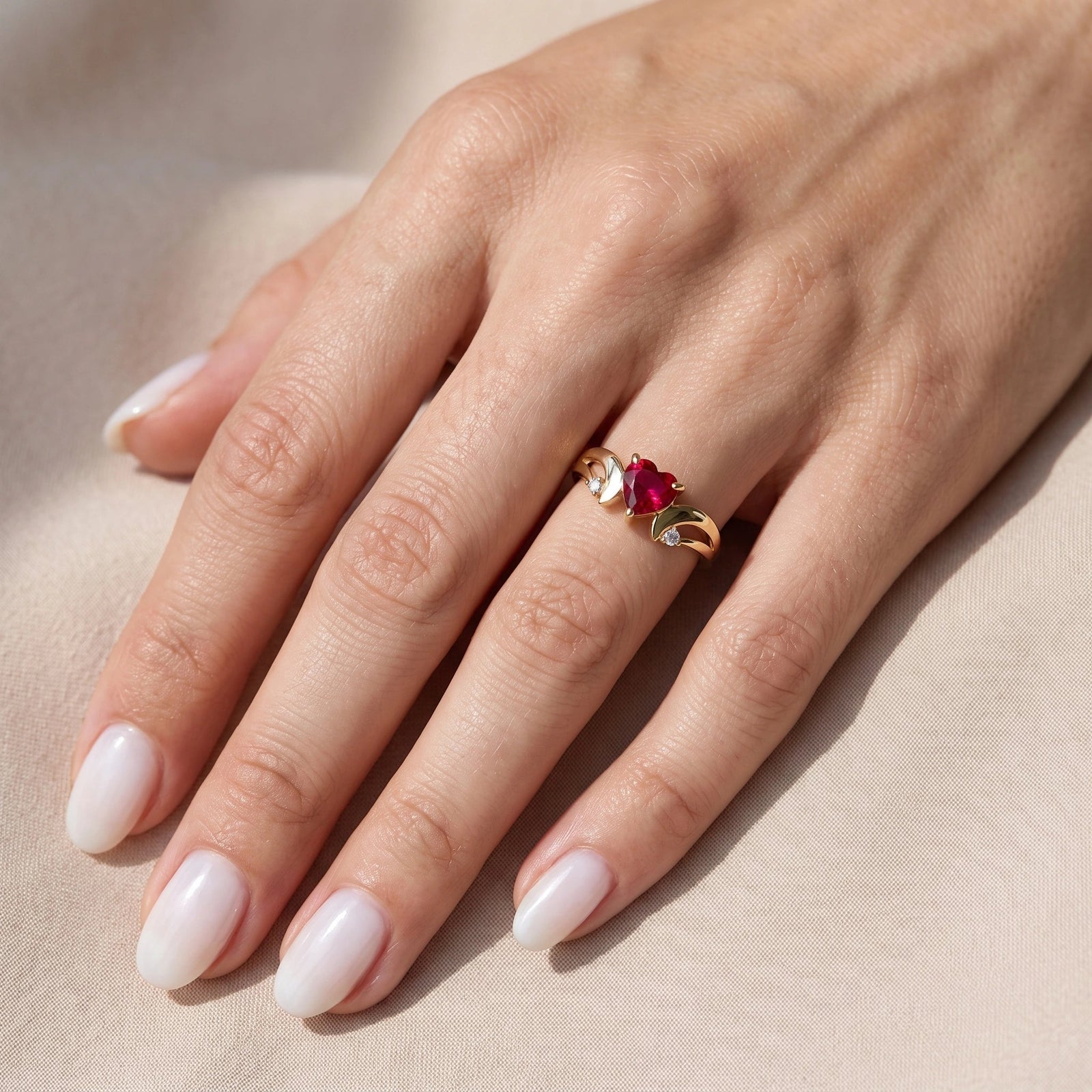 Yellow Gold Garnet & Diamond — Annetta