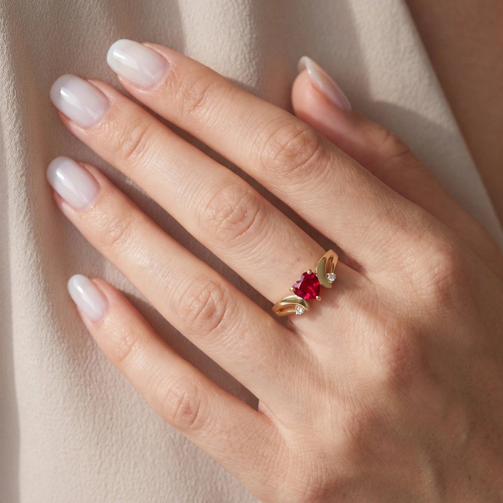 Yellow Gold Garnet & Diamond — Annetta