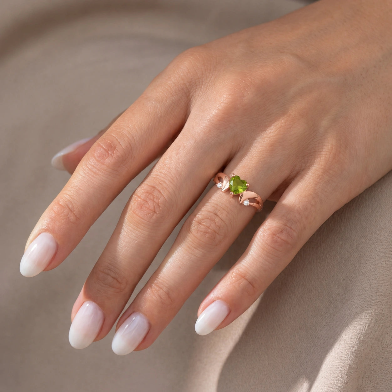 Rose Gold Peridot & Diamond — Annetta
