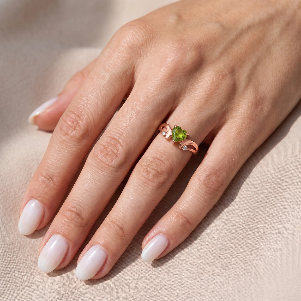 Rose Gold Peridot & Diamond — Annetta