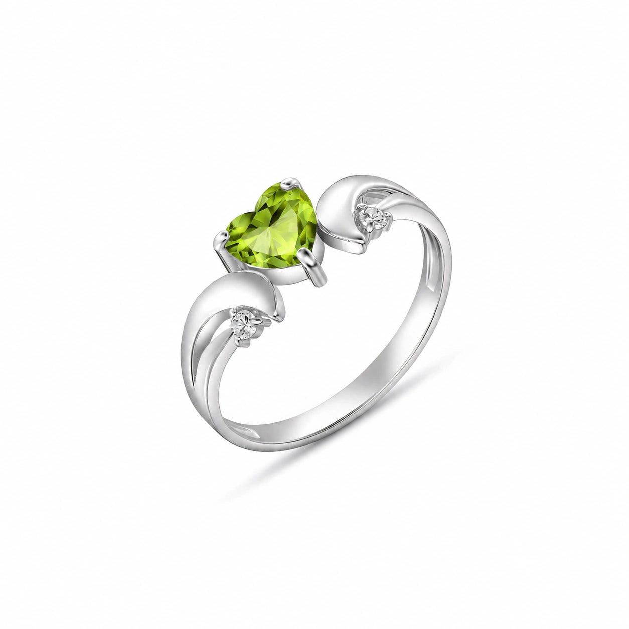 White Gold Peridot & Diamond — Annetta